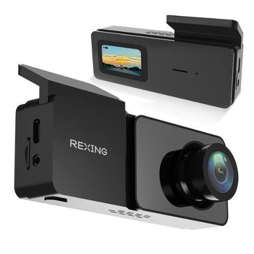 Rexing - C1 – 1080p Front Dash Cam with App Control - Black