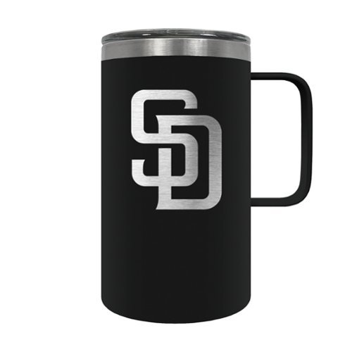 Great American Products - San Diego Padres 18oz. Hustle Travel Mug - Black-Front_Standard 