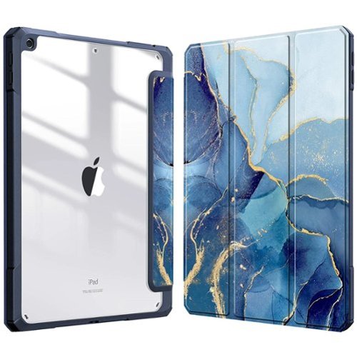 Kitcheniva - Lightweight Shockproof Case For iPad 9th 8th 7th 10.2 Inch Clear Back Ocean Blue - Ocean Marble-Front_Standard 