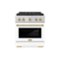 ZLINE - 30 in. Wide 4 Burner Autograph 4.2 cu. ft. Freestanding Paramount Dual Fuel DuoPro Range w/ White Door & Bronze Accents - White Matte-Front_Standard