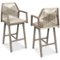 Best Choice Products - Set of 2 Indoor/Outdoor Aluminum, Woven Rope Swivel Barstools w/ Armrests - Taupe/Sandstorm-Front_Standard