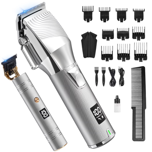 NEXPURE - Cordless Hair Clippers and Beard Trimmer for Men LCD Display Hair Cutting Kit with Guide Combs-Front_Standard 
