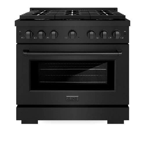 ZLINE - 36" Paramount Dual Fuel Range with 6 Burners and Convection Oven (SDRB-36) - Black Stainless Steel-Front_Standard 