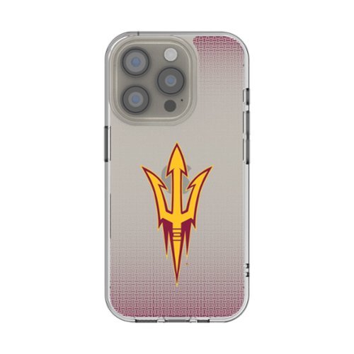 Keyscaper - NCAA - Arizona State Sun Devils Linen Logo iPhone Clear Case - 16e - Multicolor-Front_Standard 