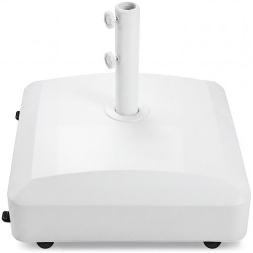 Best Choice Products - Fillable Mobile Umbrella Base Heavy Duty Market Stand w/ Wheels, Locks, 123lb Capacity - White-Front_Standard 