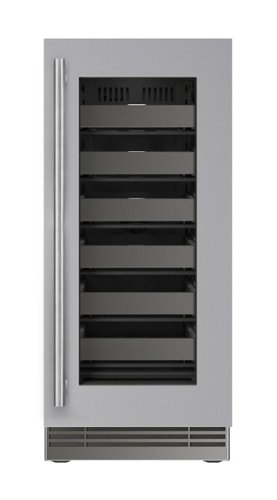 U-Line - 15"W. 4.9 Cu.Ft. Built-In Wine Refrigerator- Frame w. Glass - Stainless Steel
