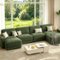 Dyonery - 158" Extra Large Modular Sectional Sofa, CHENILLE Fabric, , Tool-Free Assembly,Green - Green-Front_Standard