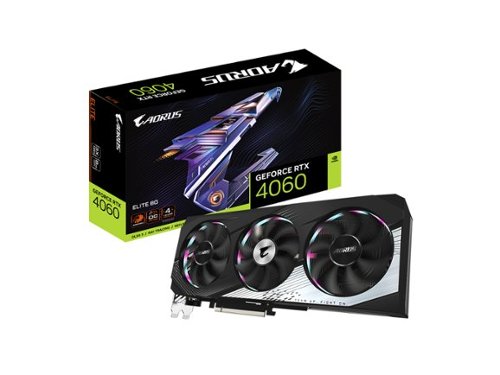 GIGABYTE NVIDIA GeForce RTX 4060 AORUS ELITE 8GB GDDR6 PCI Express 4.0 Graphics Card - Black WORLDWIDE DELIVERY