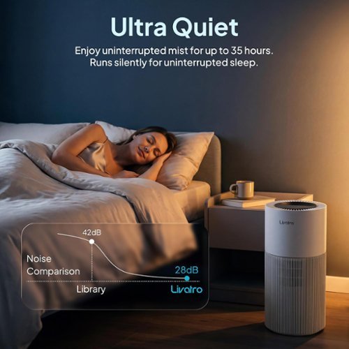 Livatro 8L Evaporative Humidifier for Large Rooms, Top Fill, Ultra