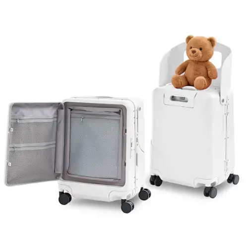 Front. Circus Cirle - 20-inch Lightweight Carry-on Luggage - White.