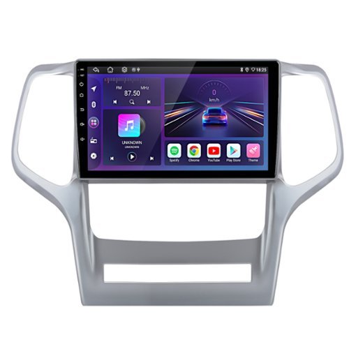 Junsun - For Jeep Grand Cherokee 2010-2013 9" Car Stereo Radio GPS Navi BT FM RDS WIFI DSP SWC 8 Core 6+128GB Carplay Android 15 - Silver-Front_Standard 