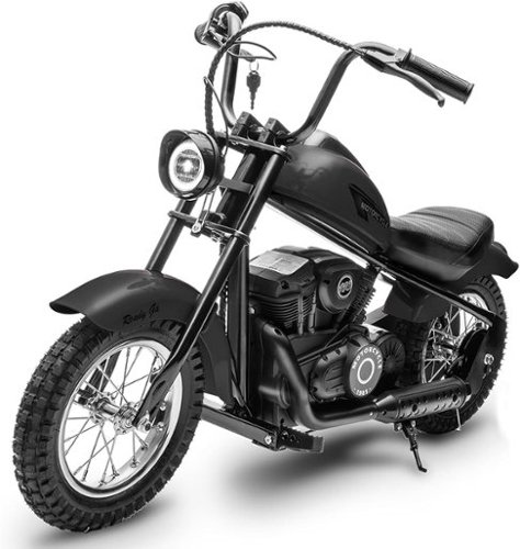 GARVEE - 24V Electric Dirt Bike for Kids & Teens, 250W Motor, 14MPH, Dual Speed, LED Headlight, Leather Seat, 60Min Ride - Black-Front_Standard 