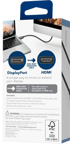 Insignia™ 10 ft. DisplayPort to HDMI Cable - Black BUY IN EUROPE