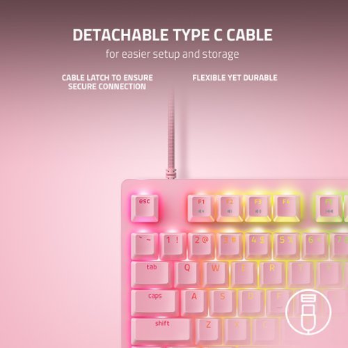 Razer Huntsman V2 TKL Wired Optical Red Linear Switch Gaming Keyboard with Chroma RGB Backlighting - Quartz GLOBAL SHIPPING