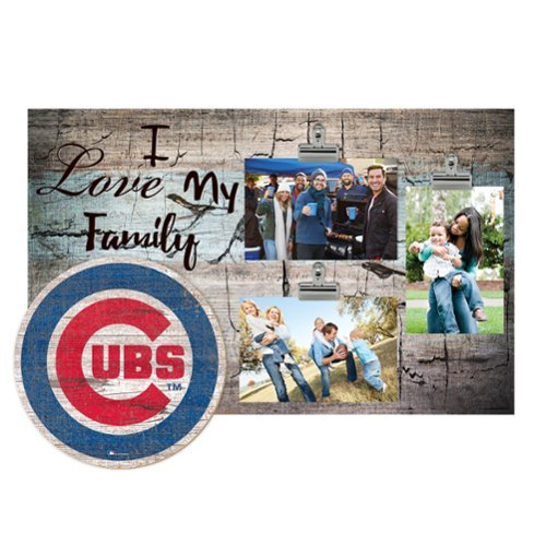 Fan Creations - Chicago Cubs 11" x 19" I Love My Family Clip Photo Frame - Multicolor-Front_Standard 