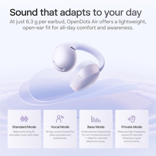Shokz OpenDots Air Open-Ear Clip-On True Wireless Bluetooth Earbuds - Daybreak Purple BUY IN UAE