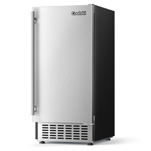 Coolski - 15" W Commercial Under Counter Ice Maker, 80 lbs/Day, Bulit-in Machine - Black-Front_Standard 