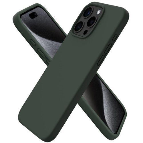 Ornarto - Compatible with iPhone 15 Pro Max Case 6.7", Slim Liquid Silicone Full Covered Protective Cover - Mystic Green-Front_Standard 