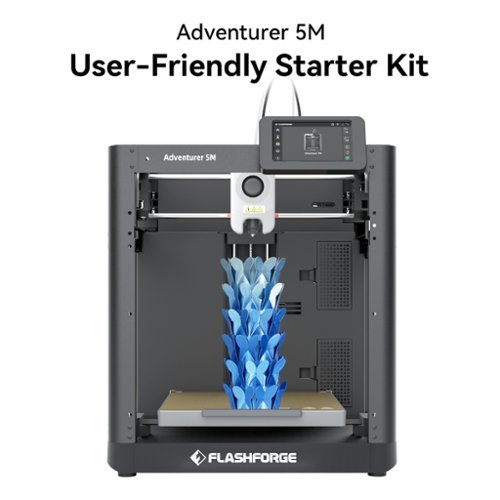 Flashforge - Adventurer 5M 3D Printer, Auto Leveling, Max 600mm/s High Speed Printing, 280°C Direct Extruder, 3s Nozzle - Black-Front_Standard 