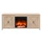 Camden&Wells - Foster Log Fireplace TV Stand for TVs Up to 65" - White Oak-Front_Standard