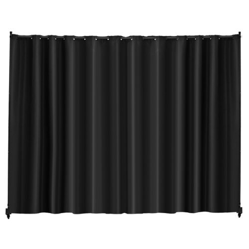 VEVOR - Room Divider, Portable Panel Room Divider with Wheels Curtain Divider Stand, Freestanding Room Divider Privacy Screen - Black-Front_Standard 