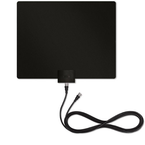 Mohu - Leaf Plus Paper-Thin Indoor TV Antenna, Amplified, UHF VHF, 60-Mile Range, Multi-Directional, 4K 8K UHD, NEXTGEN TV - Black/White-Front_Standard 