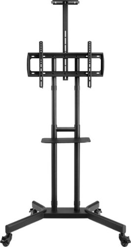 Insignia™ - Mobile TV Cart with Shelves for Most 32-90" TVs - Black