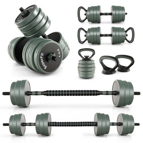 Costway - 4 in 1 Adjustable Weight Dumbbell Set 92lbs Free Weight Set withConnector Home Gym - Black/Gray