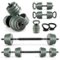 Costway - 4 in 1 Adjustable Weight Dumbbell Set 92lbs Free Weight Set withConnector Home Gym - Black/Gray-Front_Standard