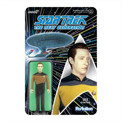 Super7 ReAction 3.75 in Plastic Star Trek: The Next Generation - Data INTERNATIONAL SHIPPING