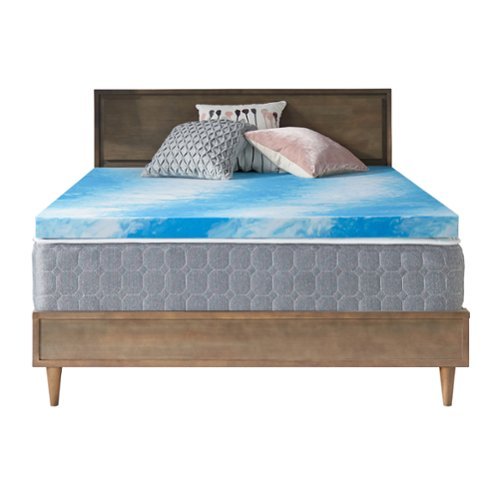 Sealy - Essentials 3 Inch Mattress Topper, Queen - Blue-Front_Standard 