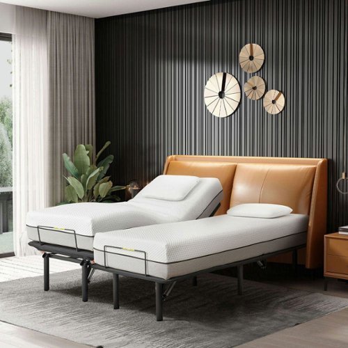 Kadyn - Split King Size Adjustable Bed Base/Bed Frame with Motorized Head and Foot Incline,Zero-Gravity,Wireless Remote - Black-Front_Standard 