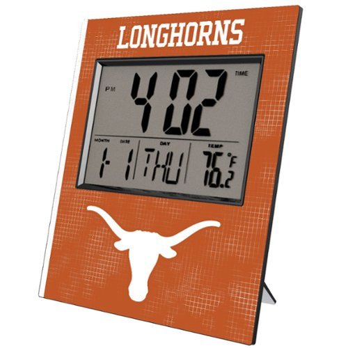 Keyscaper - Texas Longhorns Cross Hatch Digital Desk Clock - Multicolor-Front_Standard 