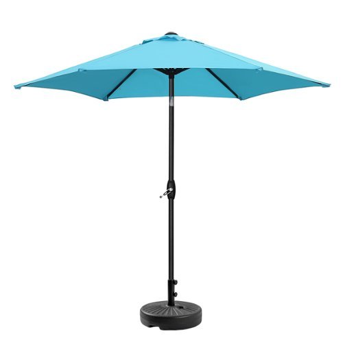 Ainfox - 9ft Patio Umbrella With Round umbrella base - Red-Front_Standard 