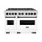 ZLINE - Autograph 48" Classic Double Oven Dual Fuel Range with White and Black Accents (CDRZ-WM-48-MB) - White-Front_Standard