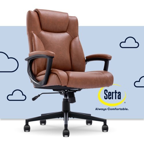 Serta - Connor Upholstered Executive High-Back Office Chair with Lumbar Support - Bonded Leather - Cognac-Front_Standard 