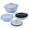 Best Choice Products - Non-Stick Pot & Pan Cookware Set, Cast Iron Skillet, Grill Pan W/ Press, Dutch Oven - Cornflower-Front_Standard