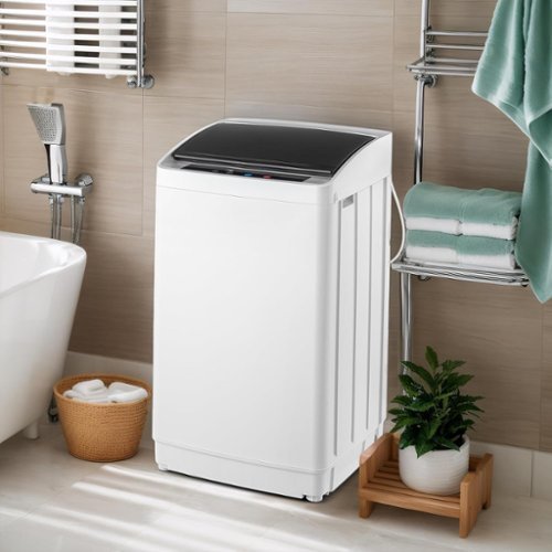 1.5cu.ft Full Auto Washing Machine, 17.8lbs Capacity Portable Washer,Compact Washer and Spin Dryer Combo with Drain Pump-Front_Standard 