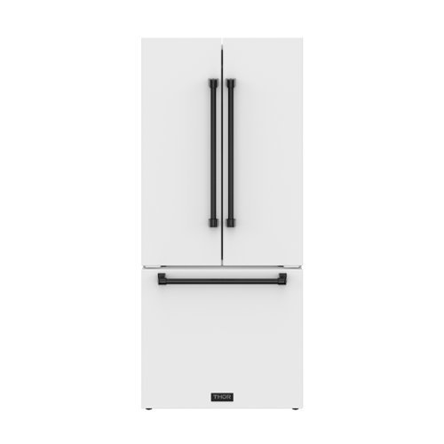 30 in. Wide Gordon Ramsay Series by Thor Kitchen 17.5 Cu. Ft. Counter Depth Refrigerator with Black Hardware - Matte White