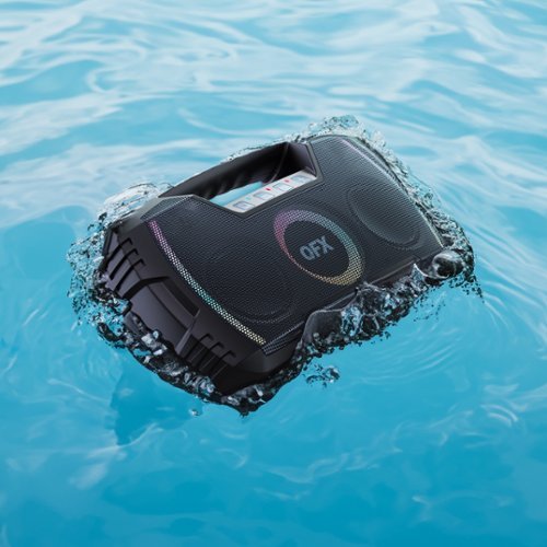 QFX BT-ZX35 Portable Rechargeable Bluetooth Speaker with LED Multi-Color Party Lights - Black WHERE TO BUY