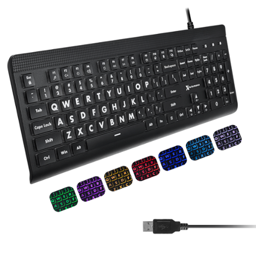 X9 Performance Backlit Large Print Keyboard Easy to See Oversized