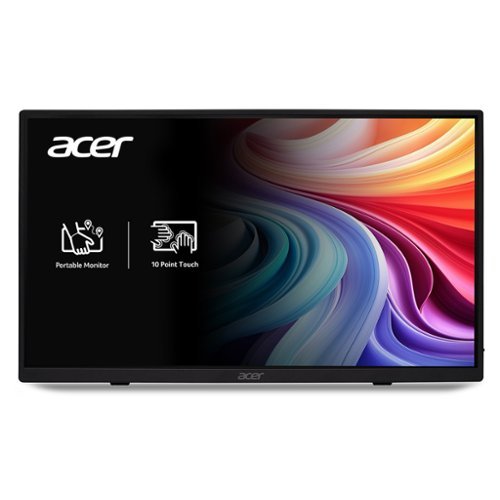 Acer - 15.6" LCD FHD 60Hz Adaptive Sync IPS Portable Touch Monitor (USB Type-C, Mini HDMI & Micro USB) - Black-Front_Standard 