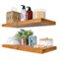 Sorbus - 2 Pack 24" Solid Wood Floating Shelves - for Bathroom Decor, Books, Bedroom & Living Room - Maple-Front_Standard