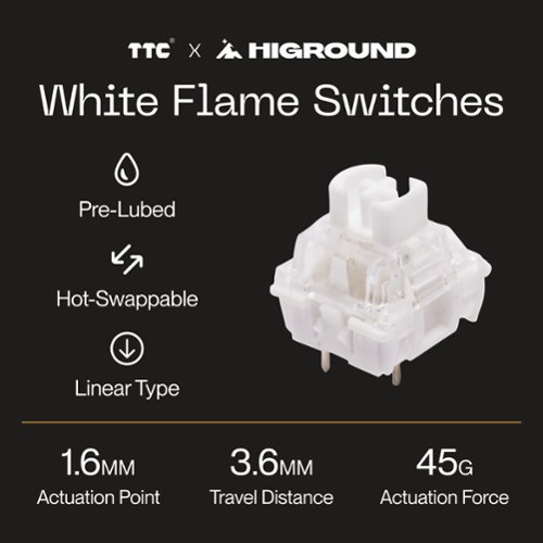 Higround Basecamp 65 65% Wired Mechanical Lubed White Flame Linear Switch Gaming Keyboard with RGB Backlighting - Black Ice BUY IN EUROPE