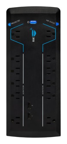 ELAC ProteK - 12 Outlet 3600 Joules Surge Protector - Black-Front_Standard 
