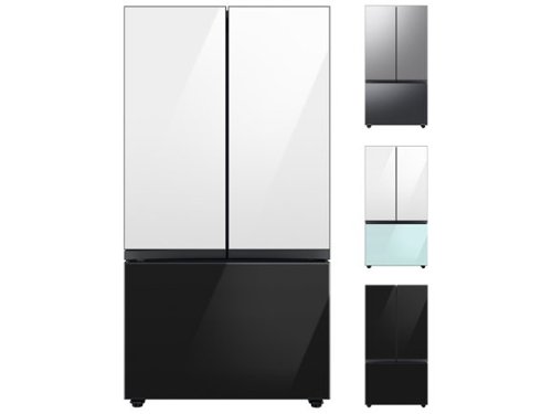 Samsung - BESPOKE 30 cu. ft. 3-Door French Door Smart Refrigerator with AutoFill Water Pitcher - Custom Panel Ready-Front_Standard 