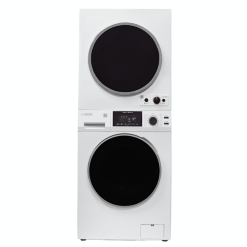 Equator - ECONOMY COMPACT EW 826 1.6 cu ft. Stackable Washer + ED 850S 3.5 cu ft. w Knob Electric Dryer Vented Sensor 110V - White-Front_Standard 