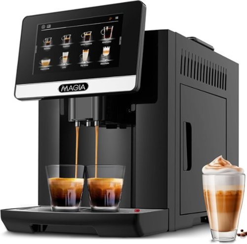Zulay Kitchen - Magia Fully Automatic Espresso Machine With Grinder - 19 Customizable Coffee Options - Black Silver-Front_Standard 