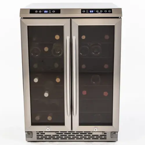 Front. Avanti - Dual-Zone Wine Cooler, 38 Bottle Capacity - Stainless Steel.