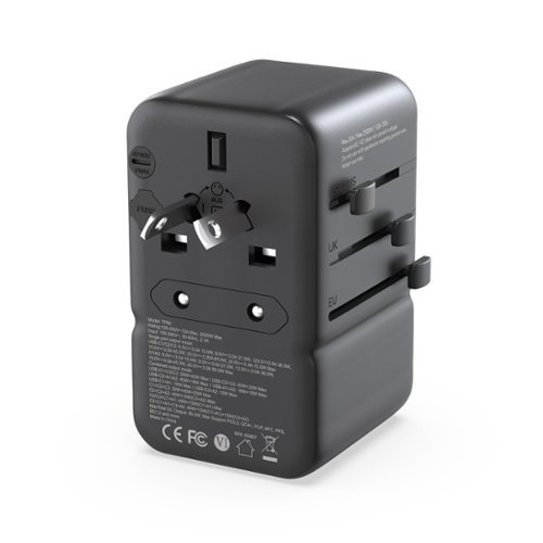 MINIX 85W GaN-III Universal Travel Adapter with 3-USB-C/2-USB-A, AC Outlet, US/UK/EU/AU Travel Charger for Laptops Phones - Black WHERE TO BUY